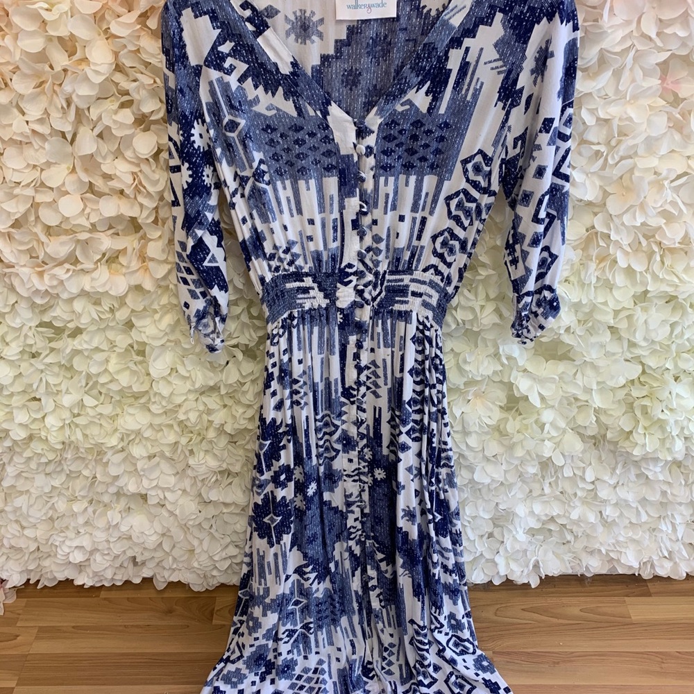 Walker And Wade Navy and White Maxi Dress XS